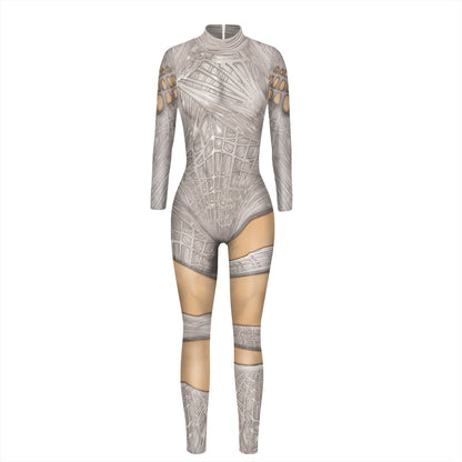 Printed Women's Cosplay Costume Long Sleeve One Piece — side view
