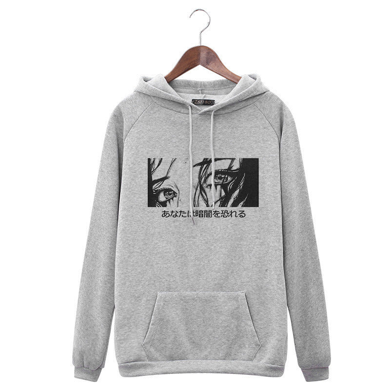 Women's Hoodie Anime Crying Girl Sweatshirt — back view