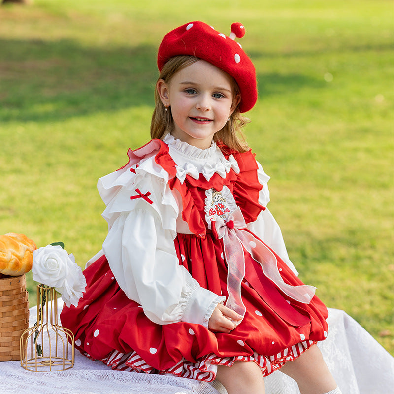 Girl's Red Lolita Cartoon Mushroom Dress | Magic Stories
