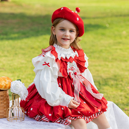 Girl's Red Lolita Cartoon Mushroom Dress | Magic Stories