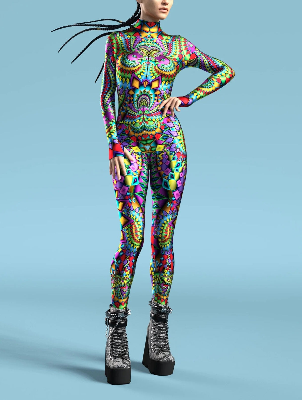 Video Game Pattern Digital Printing Cosplay Cosplay Clothes Tight Jumpsuit — scale reference