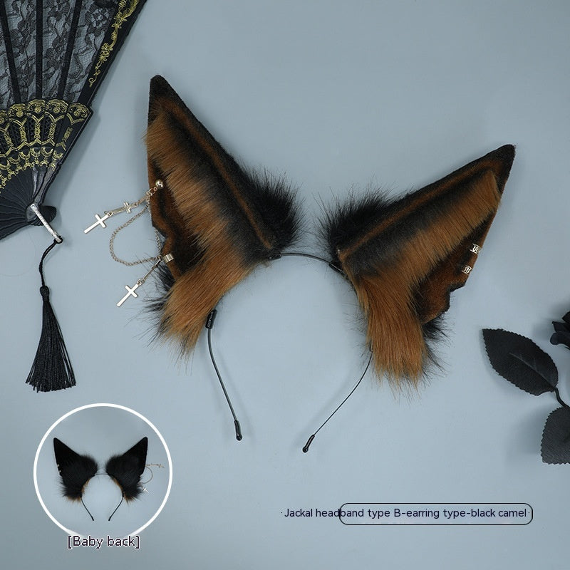 Plush Simulation Animal Ears Headband — scale reference