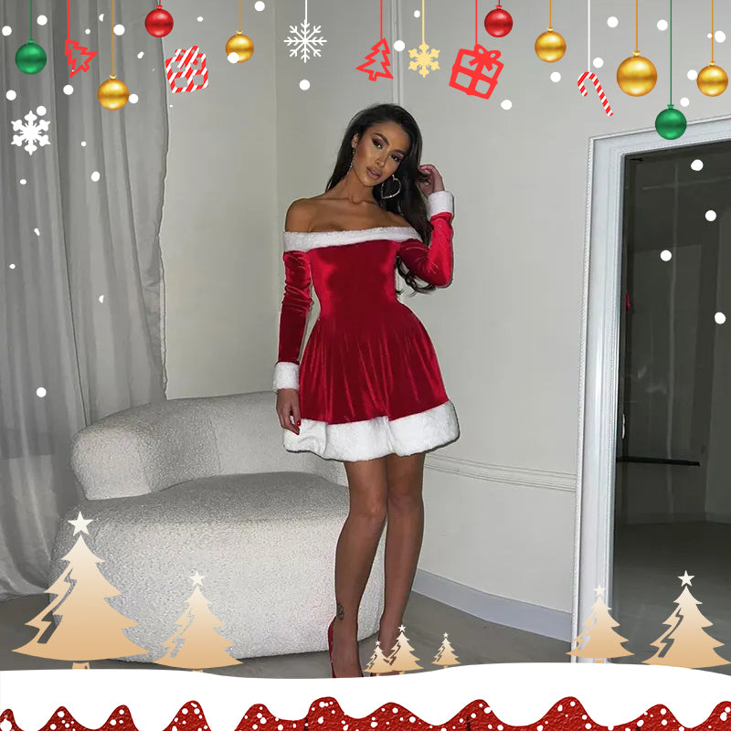 Women's Christmas Costume Santa Dress Plush | Magic Stories