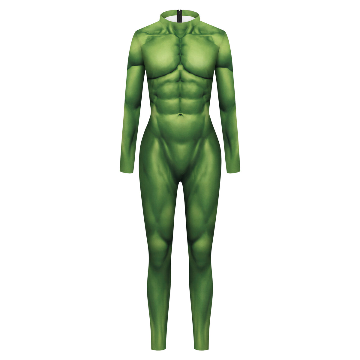 New Foreign Trade Digital Print Cosplay Costume Green Body Suit Muscle Bodysuit Performance Outfit — packaging