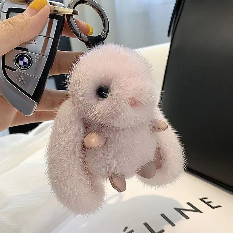 Mink Plush Bunny Plush Pendant — back view