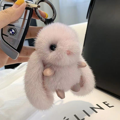 Mink Plush Bunny Plush Pendant — back view