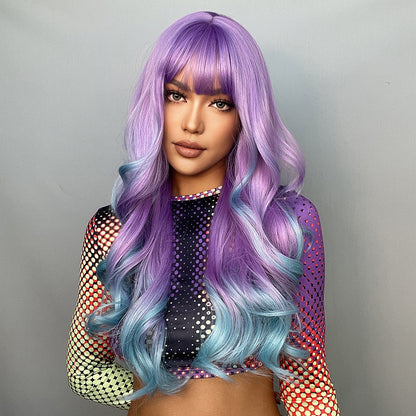 Cosplay Colored Wig With Long Curly Bangs | Magic Stories