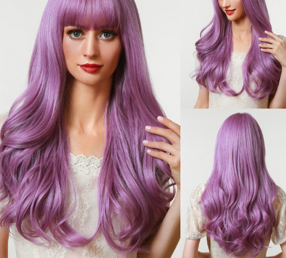 Anime Air Bangs Big Wave Purple Wig | Magic Stories