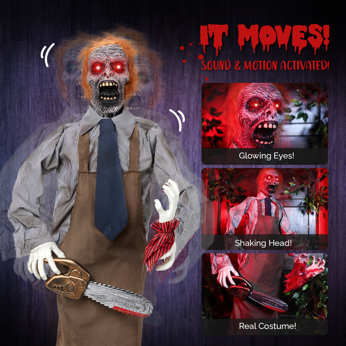 5.7ft Chainsaw Man Halloween Standing | Magic Stories
