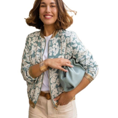 Casual Jacket Slim-fit Zipper Printed Jacket — detail