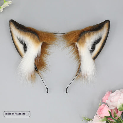 Simulation Animal Ears Hair Accessories Plush Headband — scale reference