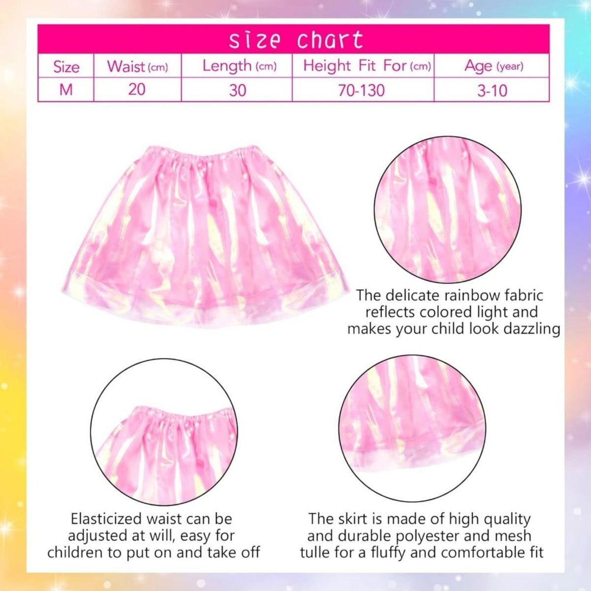 3-piece Pink Unicorn Costume Set, Pink Unicorn Princess Costume, Unicorn Headband, Tutu Skirt, Wings, Carnival — packaging