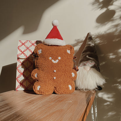 Gingerbread Bear Diagonal Plush Bag | Magic Stories