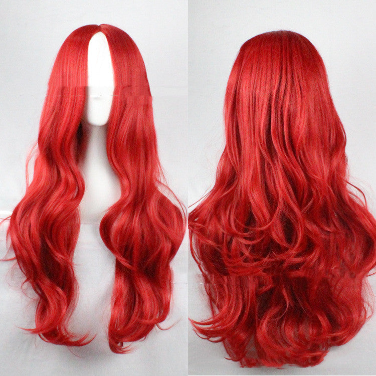 Color Wig Hand-rolled Multicolor Cosplay Center Point — back view