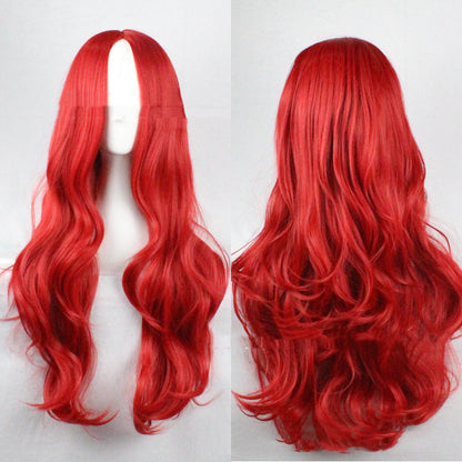 Color Wig Hand-rolled Multicolor Cosplay Center Point — back view