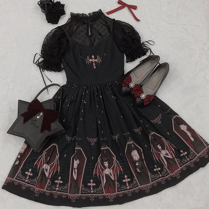 Lolita Gote Dress Lolita Suspender Dress — side view