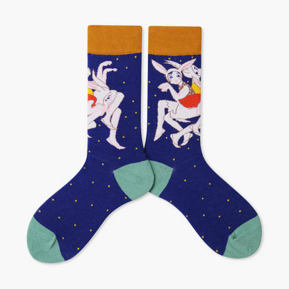 Cute Cotton Socks Women's Mid-tube Color | Magic Stories