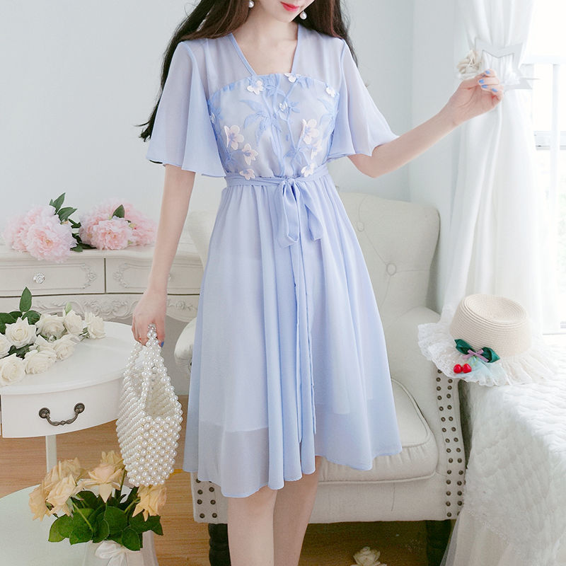 Women's Embroidered Chiffon Improved Hanfu | Magic Stories