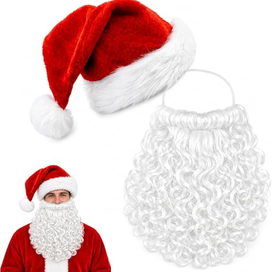 2PCS Santa Hat And Beard Set, Christmas | Magic Stories