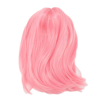Short Pink Bob Wig Headgear Fluffy Short Straight Bob Wig With Bangs For Students