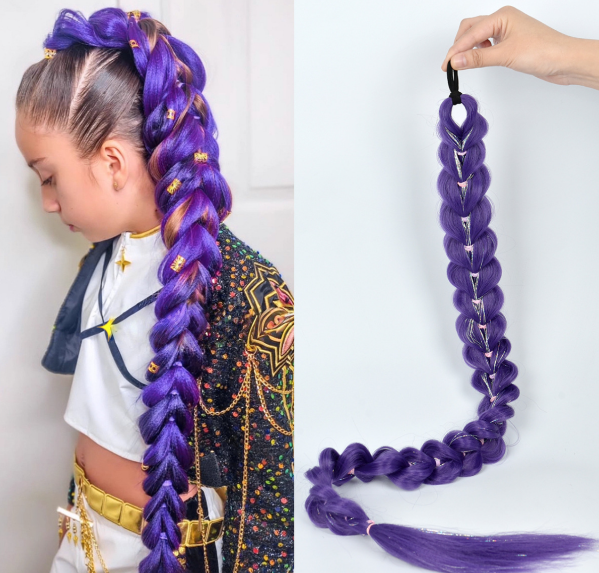 Cross-border Foreign Trade European And American Wigs, Witch Hunt Team, Rumi Ponytail, Colorful Elastic — scale reference