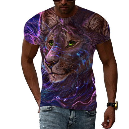 Mesh Cloth Not Hooded Cartoon Anime Men's T-shirt — back view
