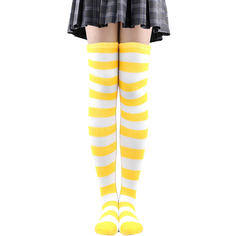 Striped Socks Hold-ups Women Over The Knee | Magic Stories