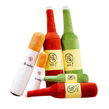 Cigarette And Liquor Bottle Plush Pillow Plush Toys — scale reference