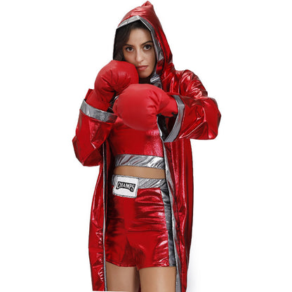 Red Couple Boxer Suit Cosplay — scale reference