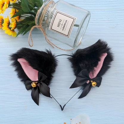 Cute Sweet Beauty Friends Cat Ears Cos Plush Hair Accessories Headband Net Celebrity Live Photo Props — packaging