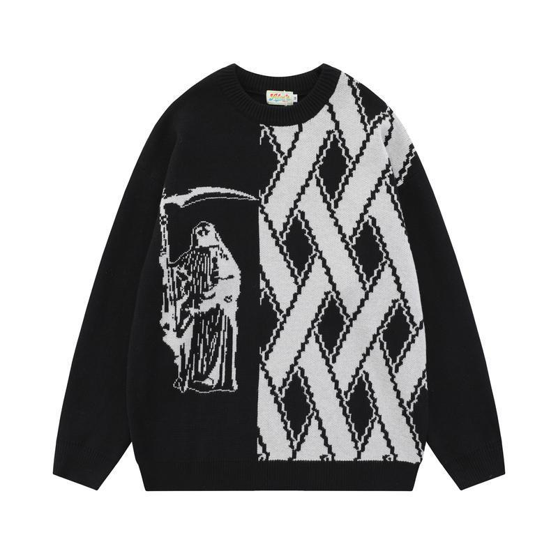 Vintage Anime Oversized Knit Sweater - Couple & Unisex — side view