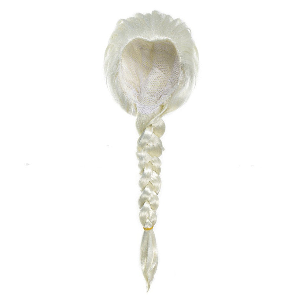 Princess Headdress Silver For Children Brown Cosplay Wig Props — back view
