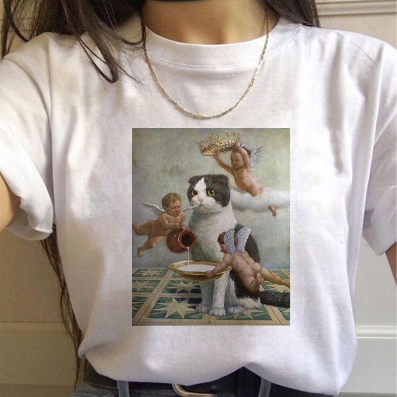 Cat Digital Printing Harajuku Style Fashion | Magic Stories