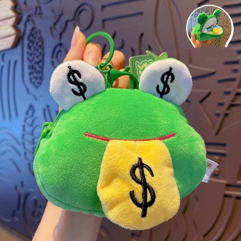 Creative Cartoon Plush Money Frog Coin Purse Keychain — packaging