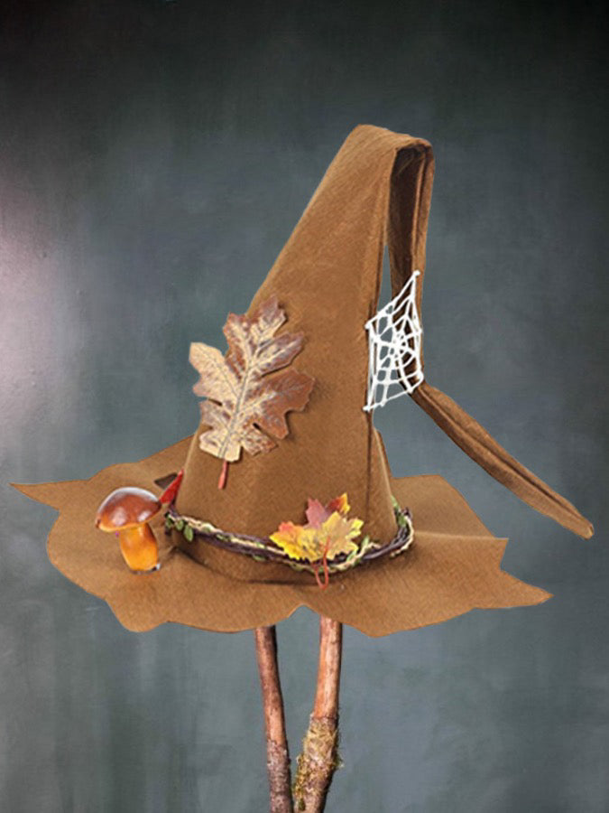 Women Modern Witch Hat Costume Pointed Wool Felt Halloween Party Hats Witch Hat Warm Autumn Winter Cosplay — scale reference
