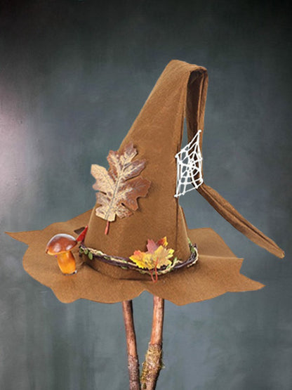 Women Modern Witch Hat Costume Pointed Wool Felt Halloween Party Hats Witch Hat Warm Autumn Winter Cosplay — scale reference