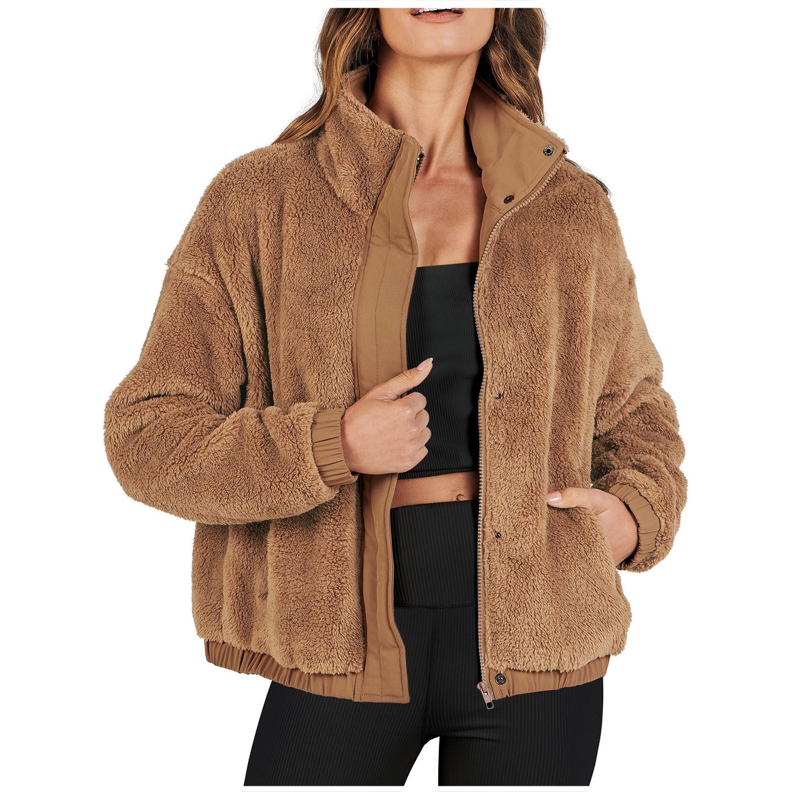 Loose Casual Jacket Soft Plush Warm Jacket — packaging