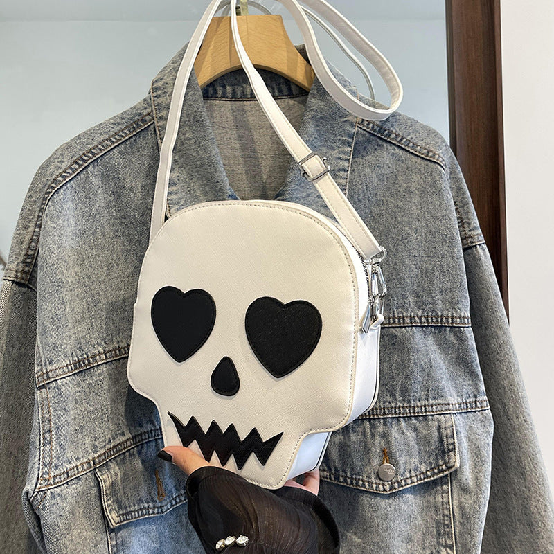 Cute Halloween Skull Bag — in use