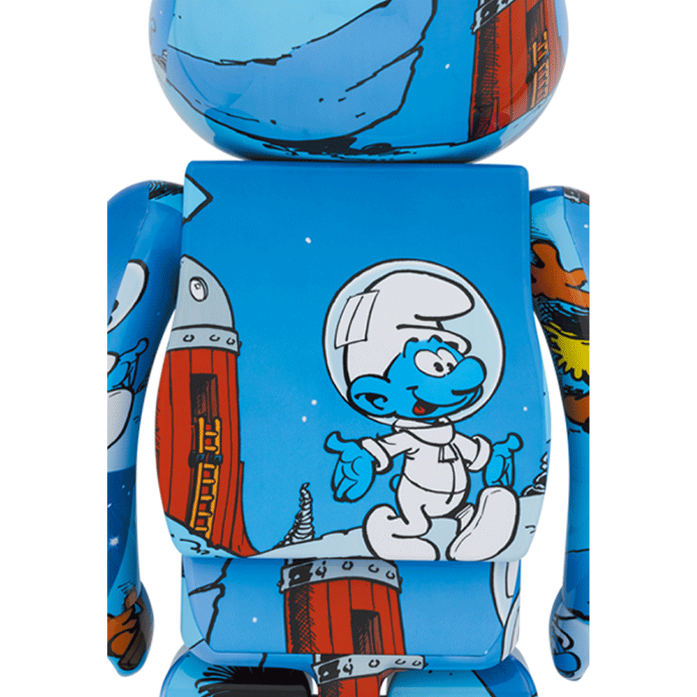 1000% Bearbrick Les Schtroumpfs - Le Cosmoschtroumpf — back view
