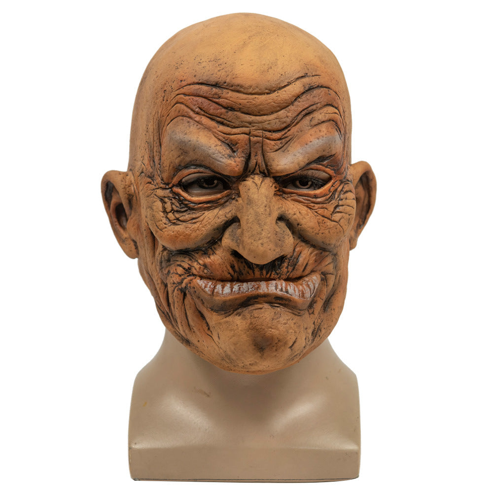 Old Bald Man Halloween Party New Latex Mask Funny Horror Cosplay Masks Props — detail