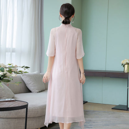 Improved cheongsam dress — back view
