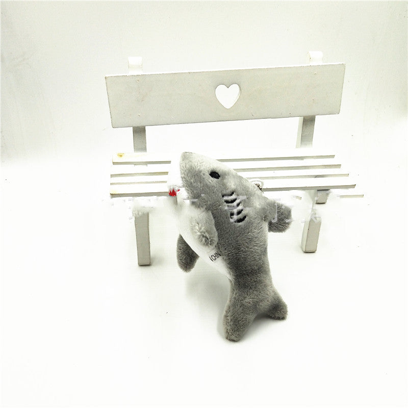 Shark doll hammerhead shark plush toy — in use
