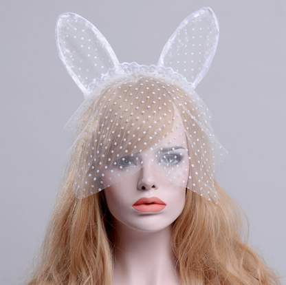 Small dot veil lace cat ears headband sex | Magic Stories
