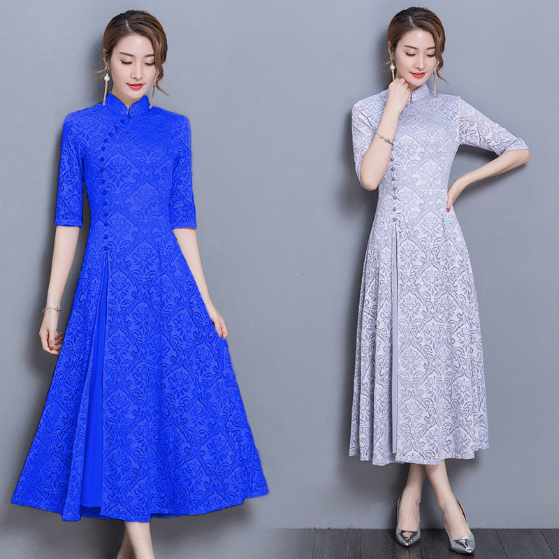 Lace cheongsam dress