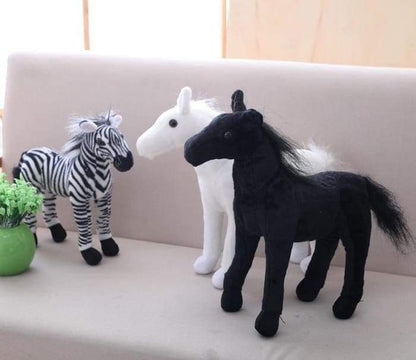 Plush Toy Doll Black Horse White Horse | Magic Stories