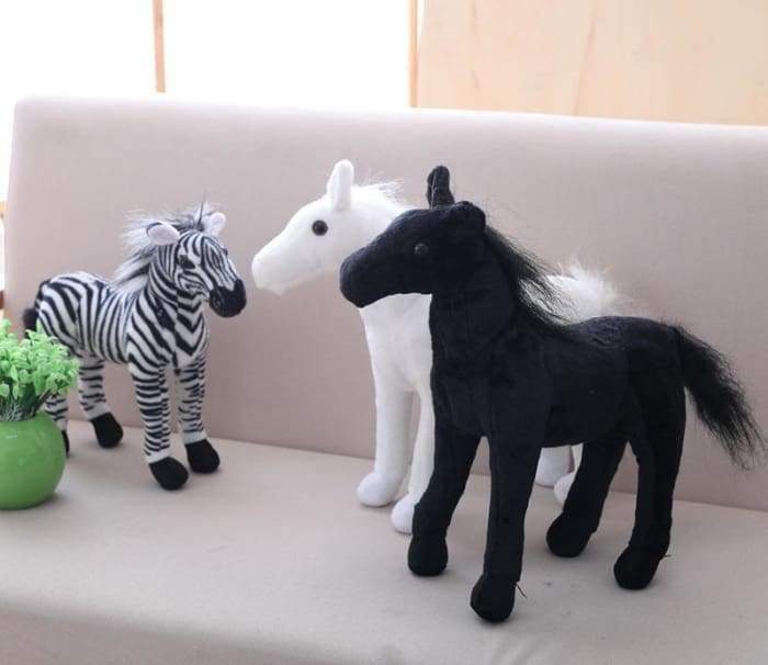 Plush Toy Doll Black Horse White Horse | Magic Stories