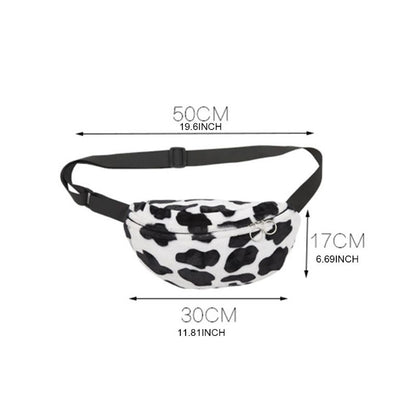 Cow plush all-match small chest bag | Magic Stories