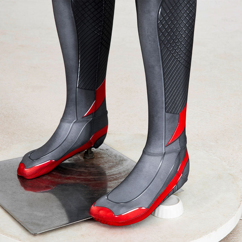 Spider-Man 2 PS5 Miles Morales Black Jumpsuit Cosplay — detail