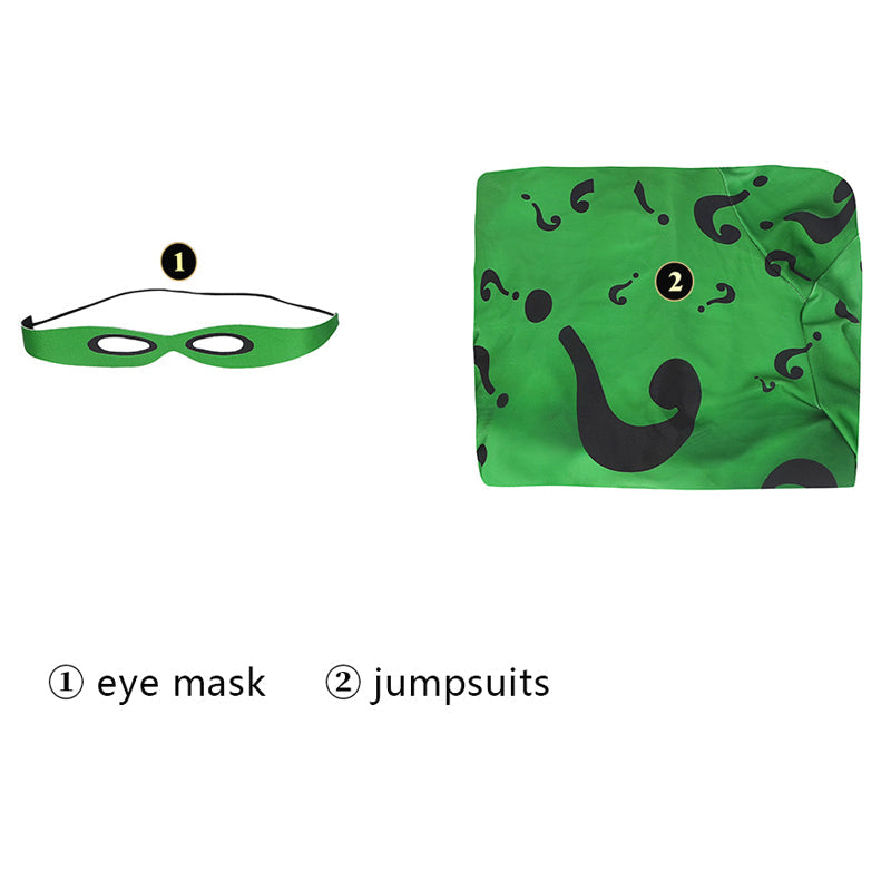 Batman Forever The Riddler Jumpsuit Cosplay Costume — side view