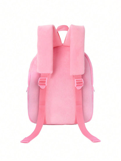 Cartoon Animal Plush Children's Backpack — in use